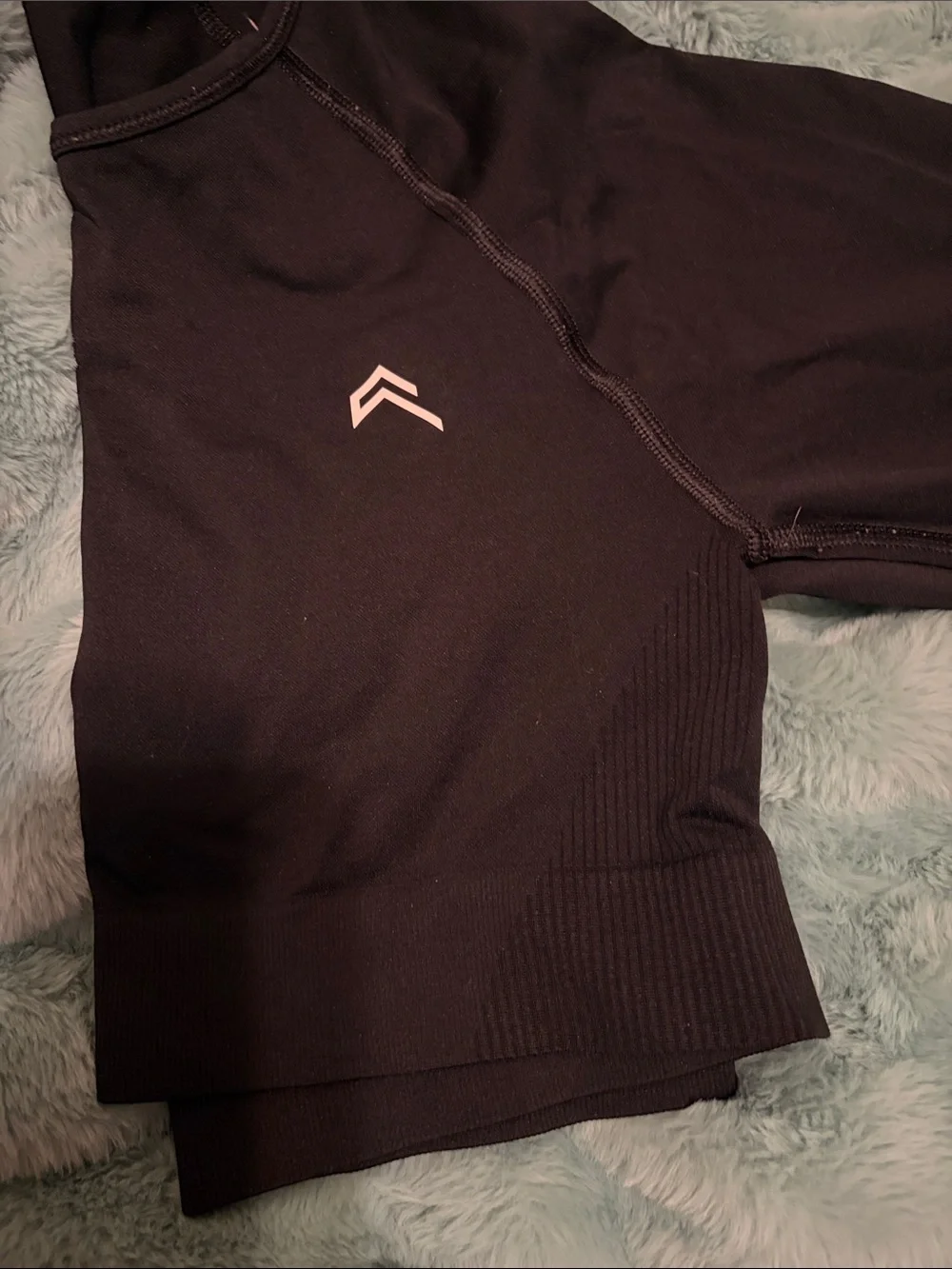 Oner Active Black crop top with Subtle Logo
